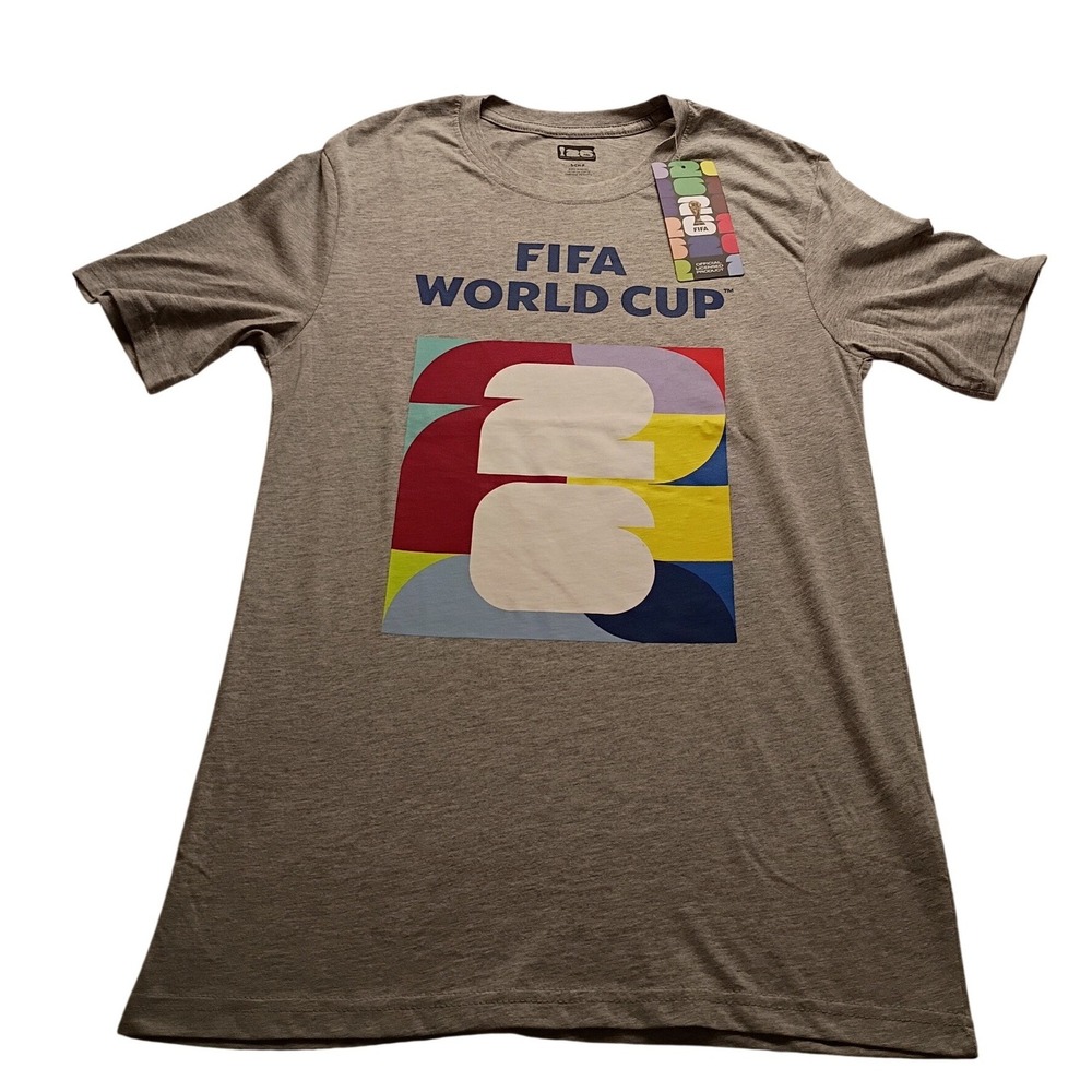FIFA World Cup 2026 Men's Gray Graphic T-Shirt Outerstuff Short sleeve S NWT